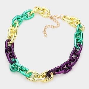 Mardi Gras Multi Color Chain Necklace